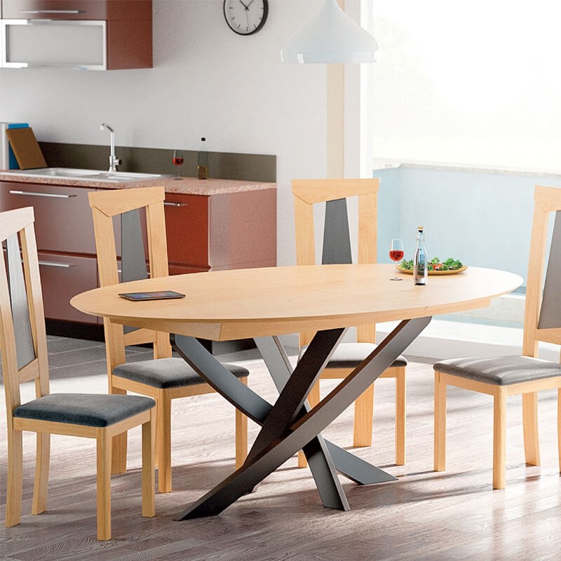 Table design extensible ovale ou ronde fabriquée en France